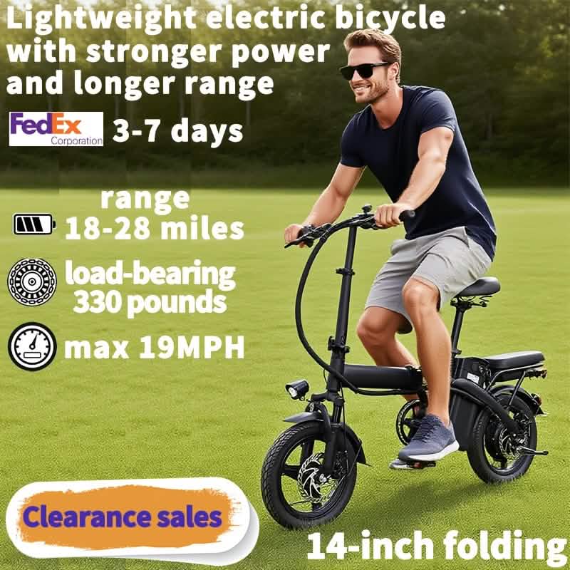 14" Folding Electric Bike 48V Lightweight E-Bike 330LB Load 19MPH 28-Mile Range - My Store 3