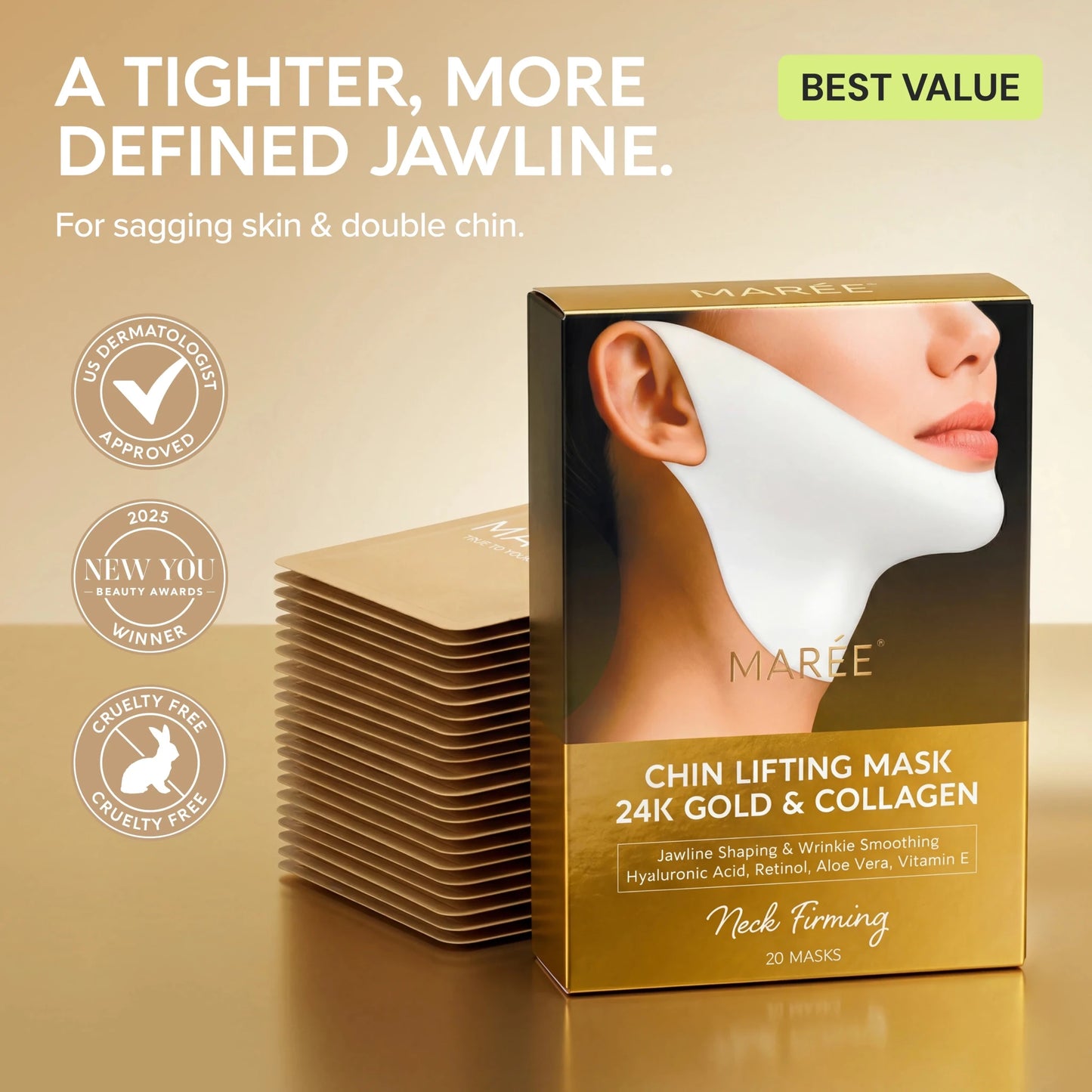24K Gold V-Line Lifting Mask 20 PCS - My Store 3