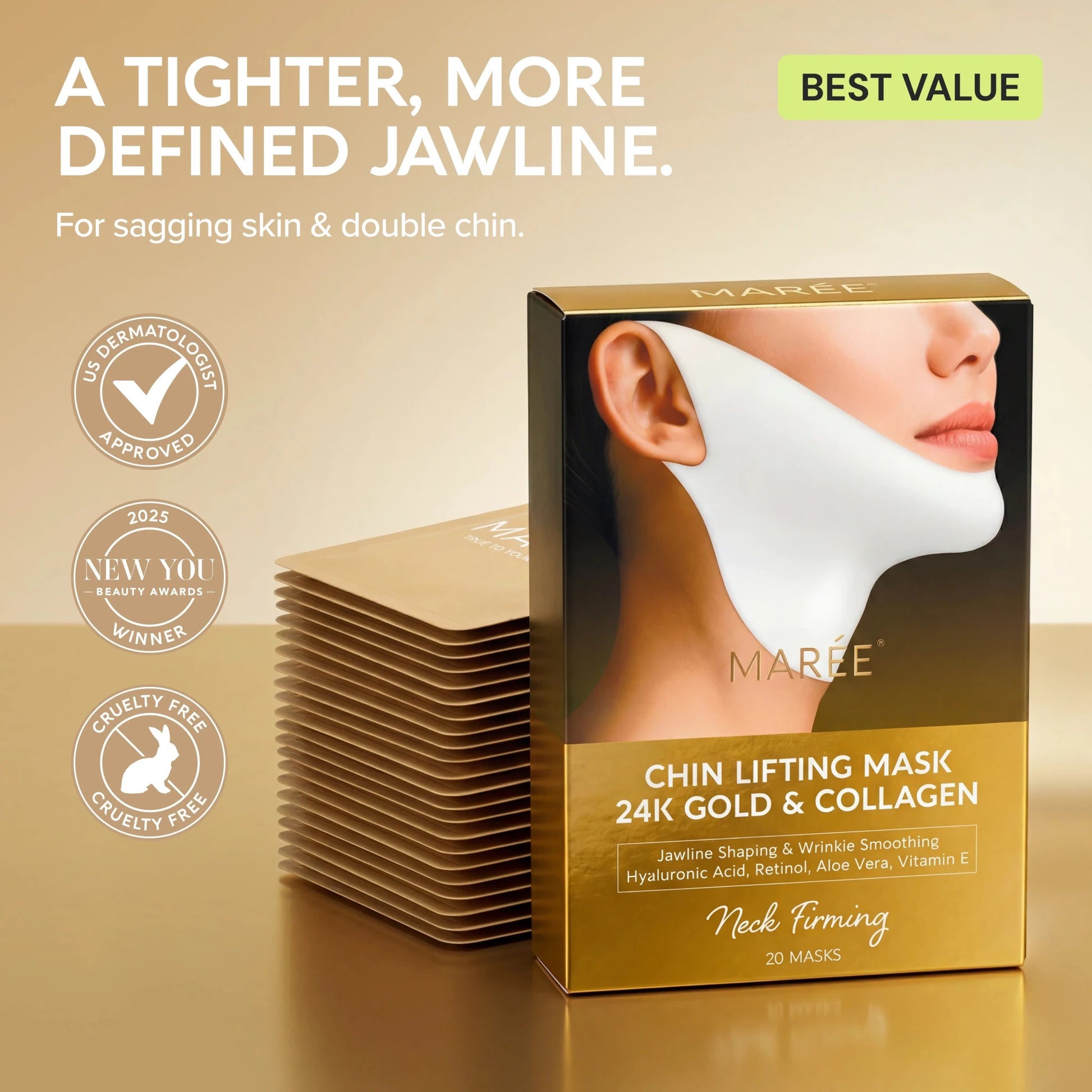 24K Gold V-Line Lifting Mask 20 PCS - My Store 3