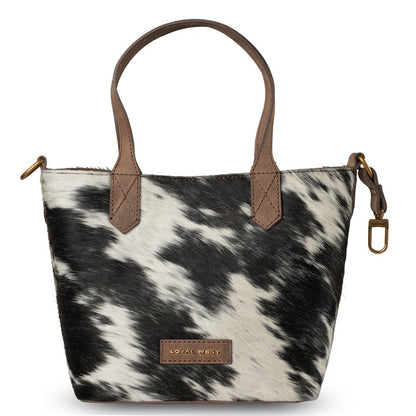 Dakota Medium CrossBody - Black & White Cowhide - My Store 3
