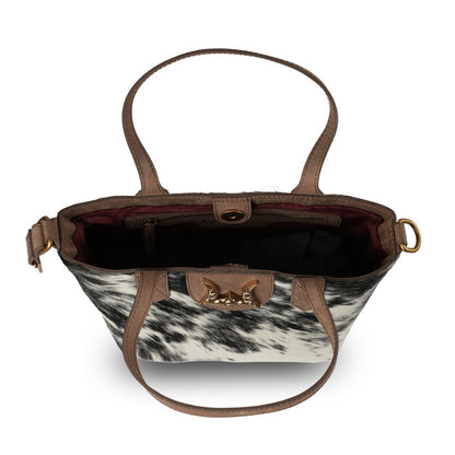 Dakota Medium CrossBody - Black & White Cowhide - My Store 3