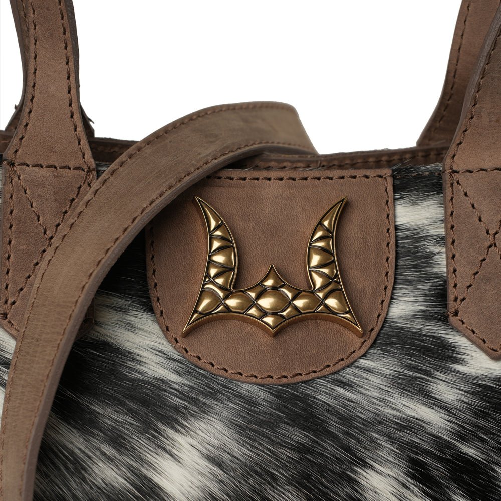 Dakota Medium CrossBody - Black & White Cowhide - My Store 3