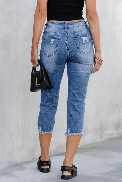 Georgia Skinny Distressed Capri Jeans - My Store 3