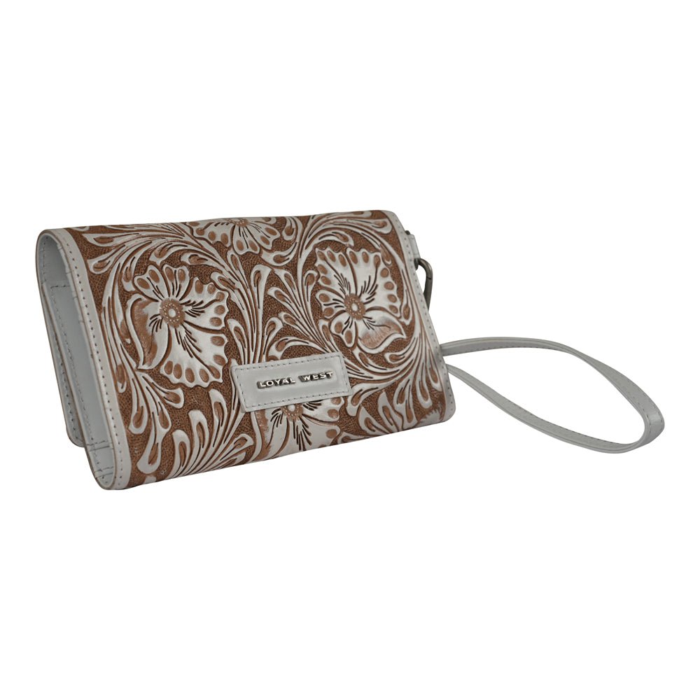 Handtooled Drover Wallet - Ivory Dust - My Store 3