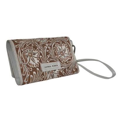 Handtooled Drover Wallet - Ivory Dust - My Store 3
