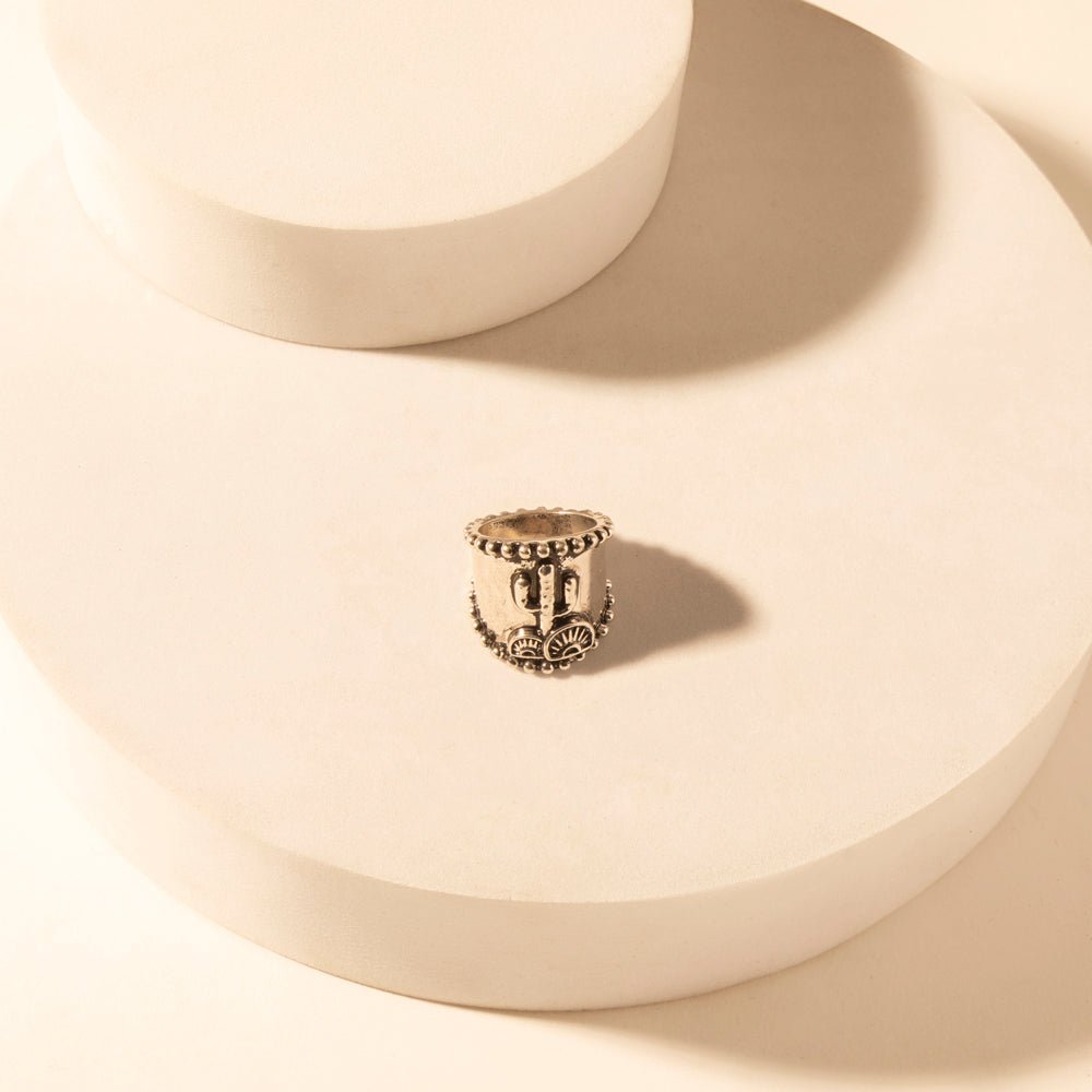 Myra Cactus Country adjustable Ring for Women with engraved cactus detail for everyday western wear - My Store 3