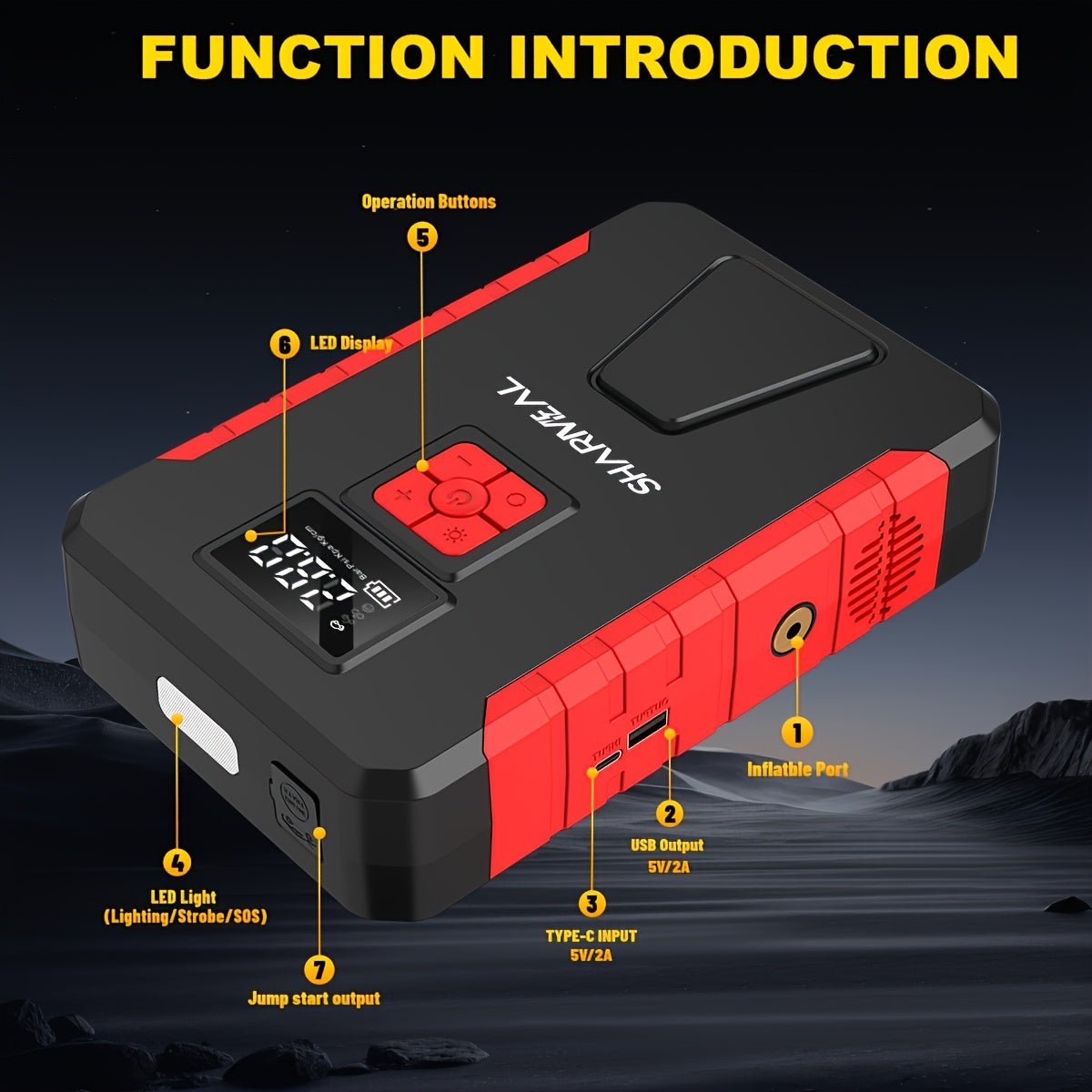 Portable Car Jump Starter with Air Compressor - My Store 3