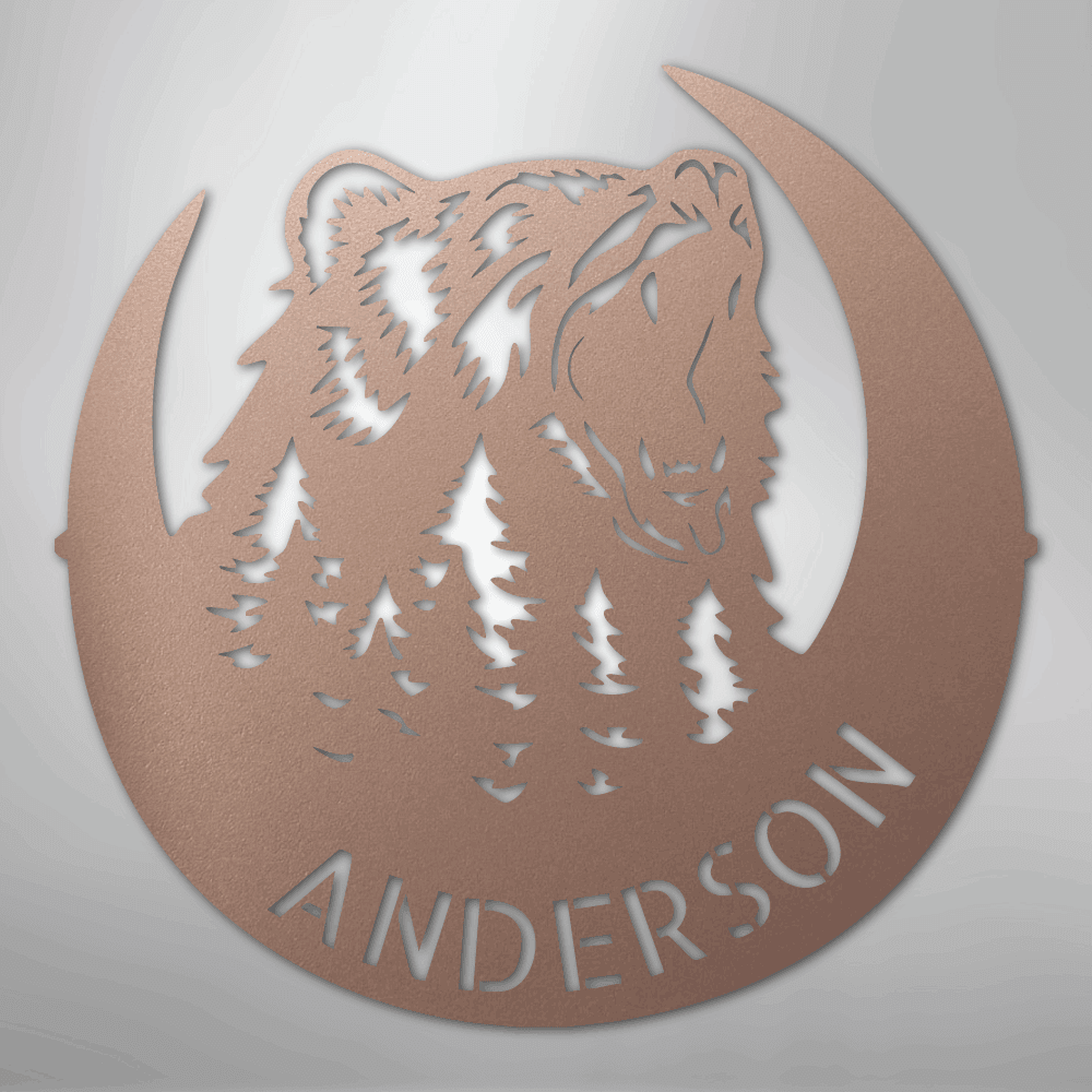 Roaring Bear Monogram - Steel Sign - My Store 3