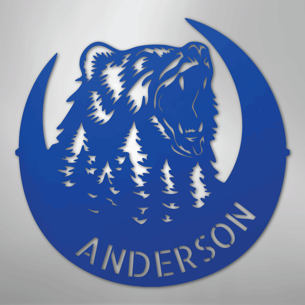 Roaring Bear Monogram - Steel Sign - My Store 3
