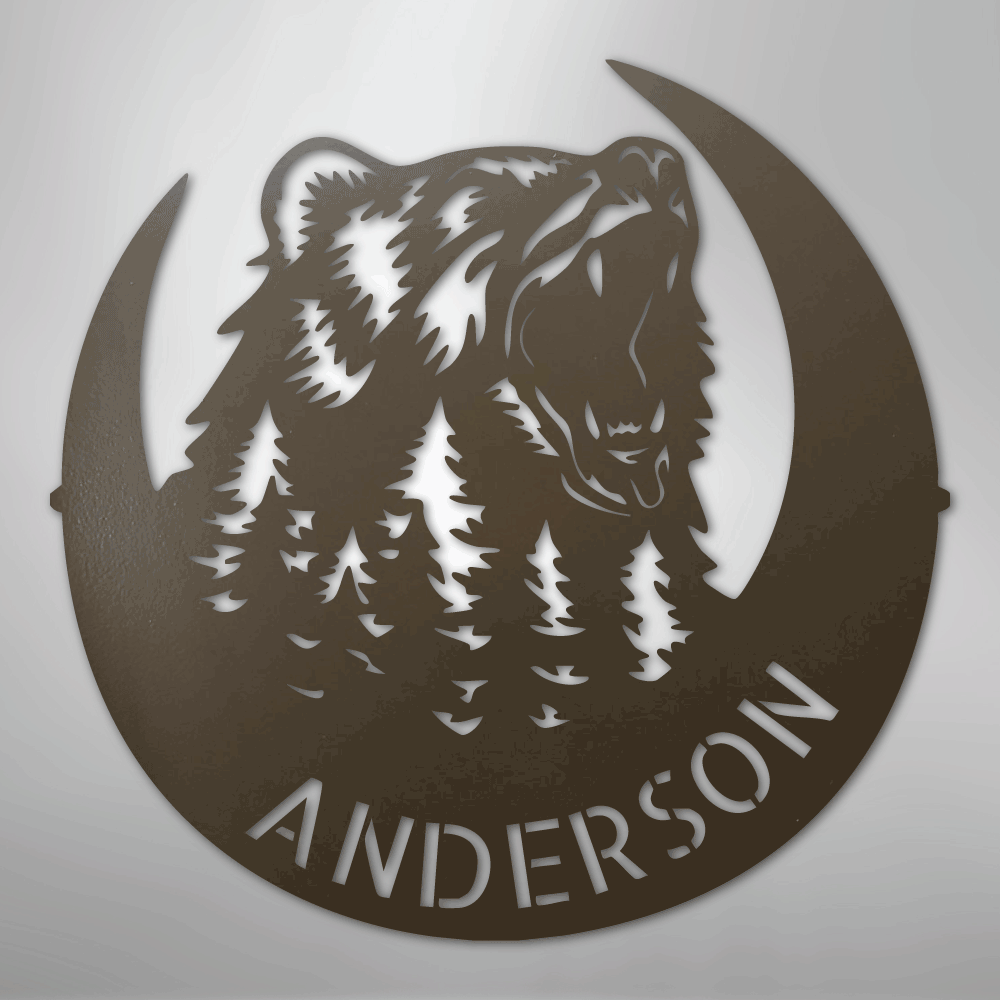 Roaring Bear Monogram - Steel Sign - My Store 3