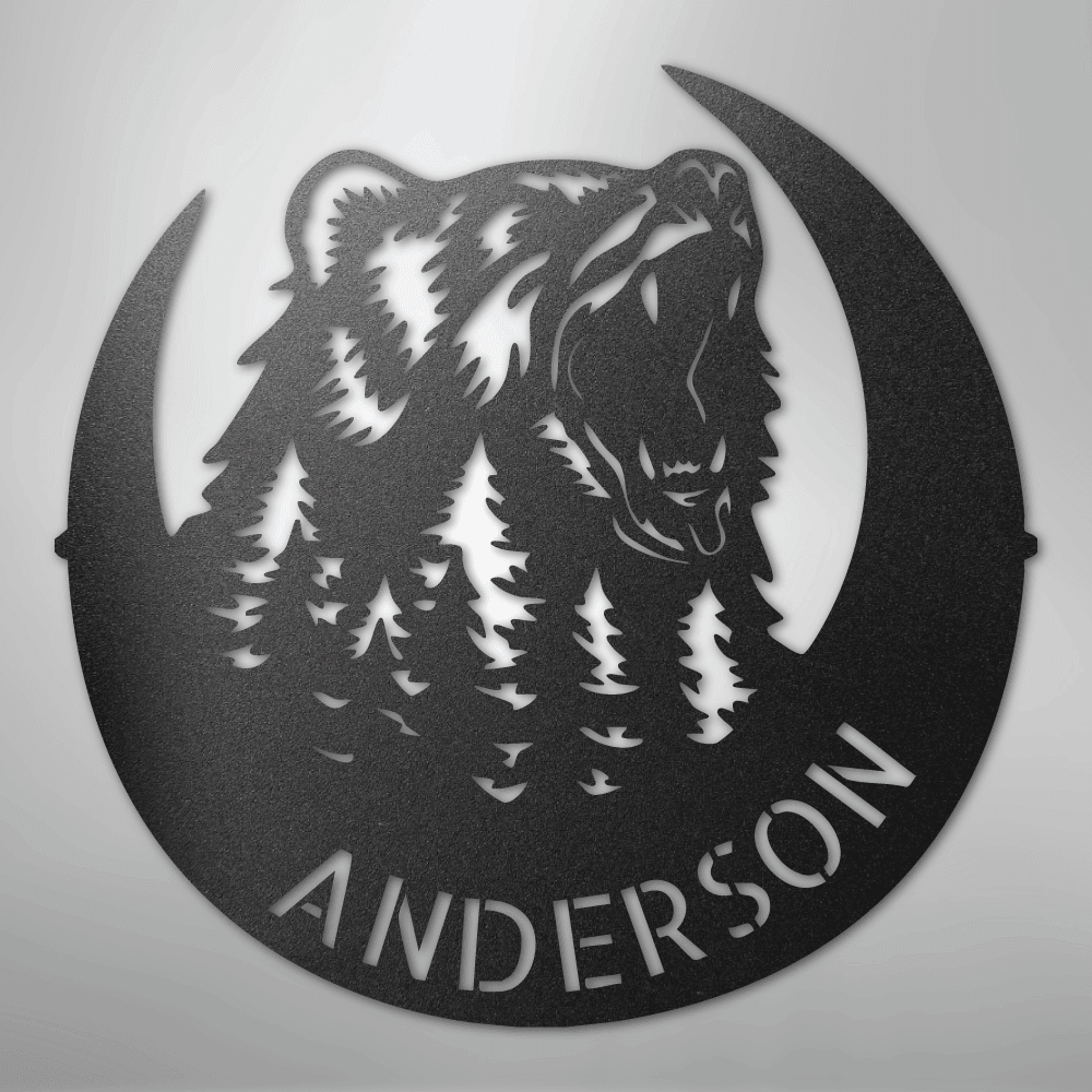 Roaring Bear Monogram - Steel Sign - My Store 3