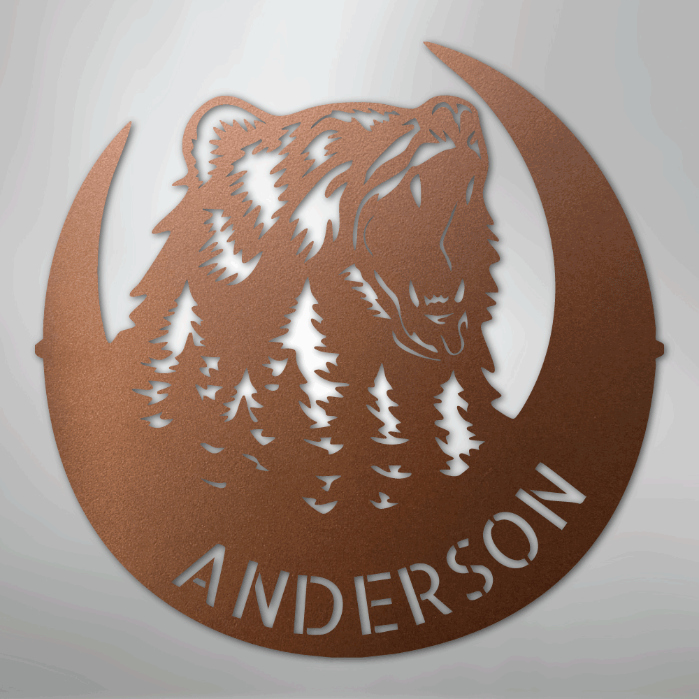 Roaring Bear Monogram - Steel Sign - My Store 3
