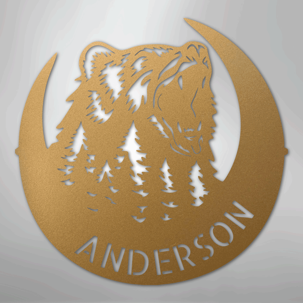 Roaring Bear Monogram - Steel Sign - My Store 3