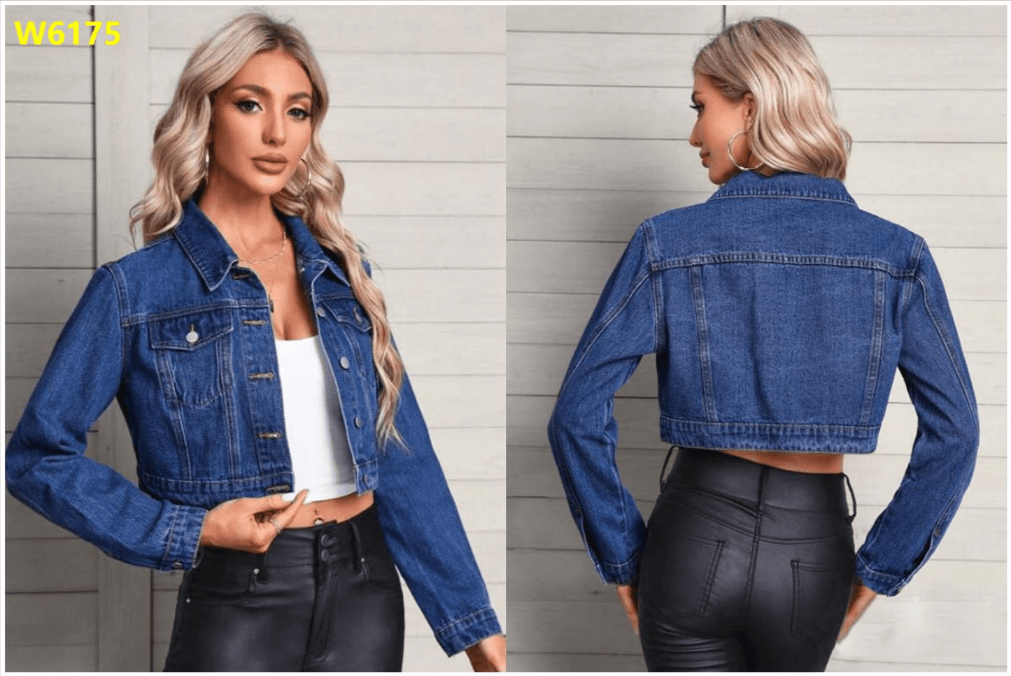 Women's Long Sleeve Denim Jacket – Streetwear Flip Collar Jean Jacket - All In One Stop Shop N More
