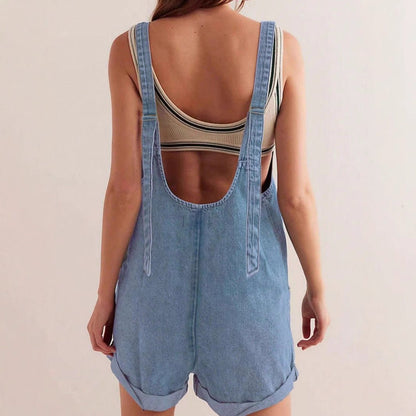 Women's Loose Denim Overall Shorts – Summer Streetwear Bib Shorts - All In One Stop Shop N More