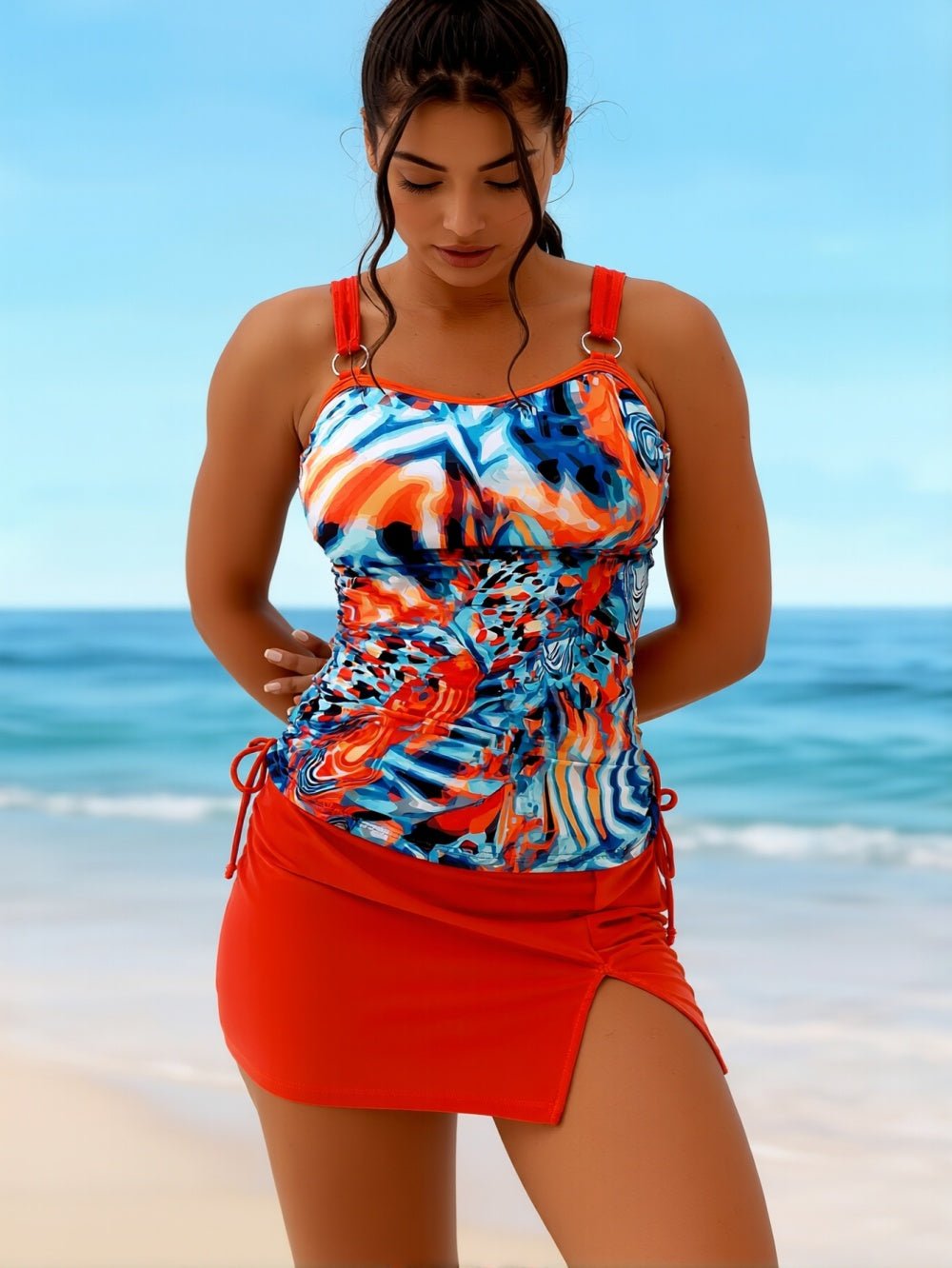 Women's Off-Shoulder Tie Tankini Swimsuit Set - My Store 3