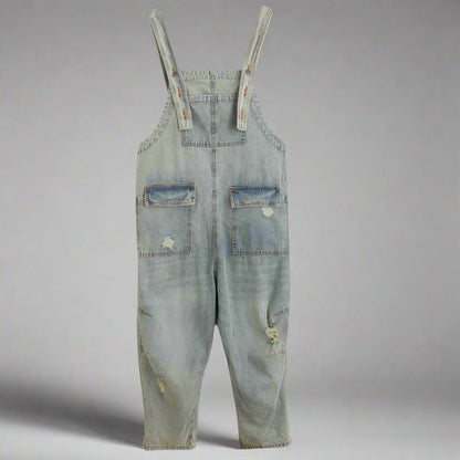 Women's Summer Retro Nostalgic Ripped Denim Overalls - All In One Stop Shop N More